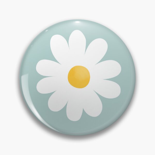Item preview, White Daisy Flowers without outline pattern on robins egg blue coloured background designed and sold by HazelFisher.