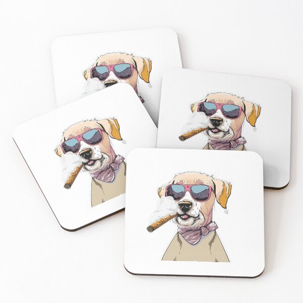 Item preview, dog wearing sunglasses and smoking cigar  designed and sold by DeluxBee.