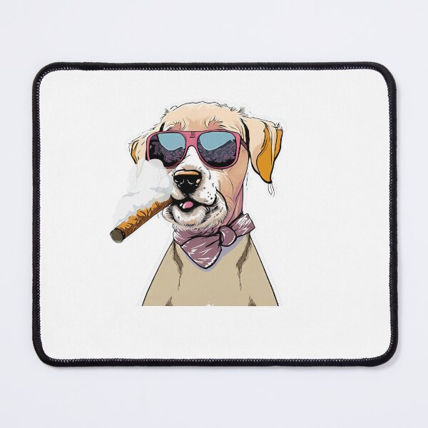 Item preview, dog wearing sunglasses and smoking cigar  designed and sold by DeluxBee.