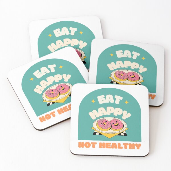Item preview, Donut Variant Eat Happy Not Healthy Text Design  designed and sold by Harsh  Katariya.