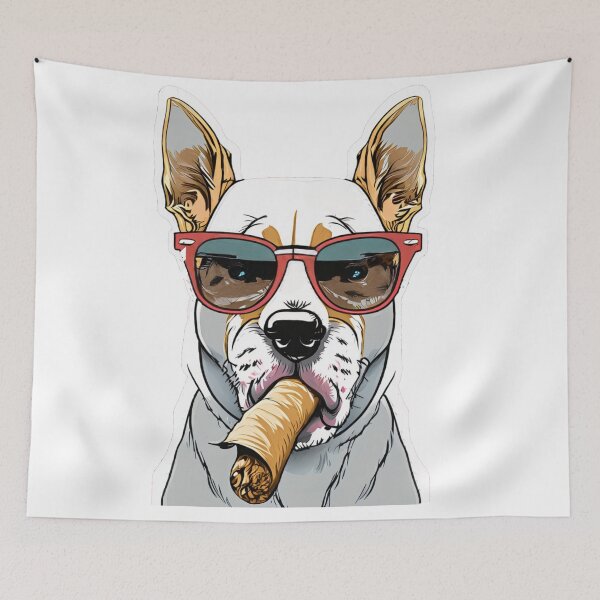 Item preview, cool dog wearing sunglasses and smoking cigar  designed and sold by DeluxBee.