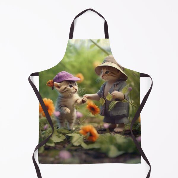 Item preview, Little girl and kitten playing in the garden with flowers. Selective focus. designed and sold by aiphotosart.