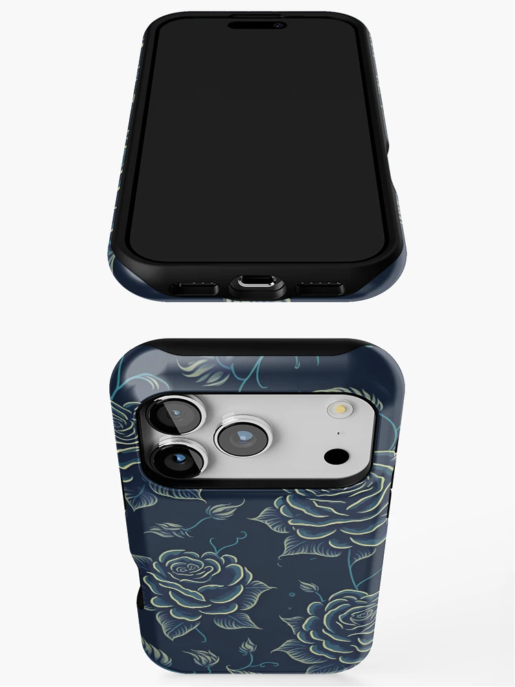 Thumbnail 3 of 4, iPhone Case, Blue and Yellow Color Roses Pattern designed and sold by DesignCentrum.