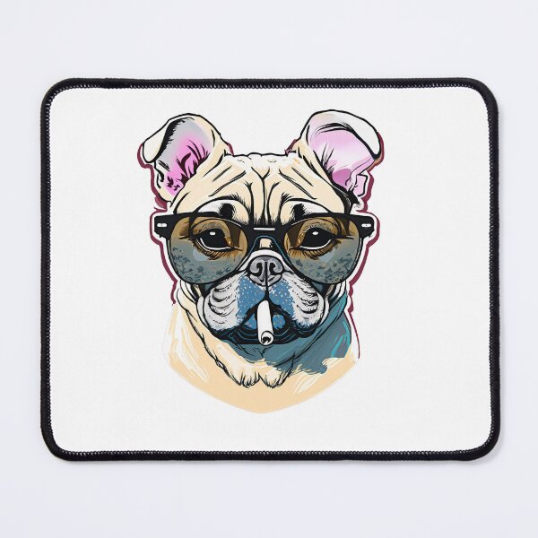 Item preview, pug wearing sunglasses and smoking cigar designed and sold by DeluxBee.