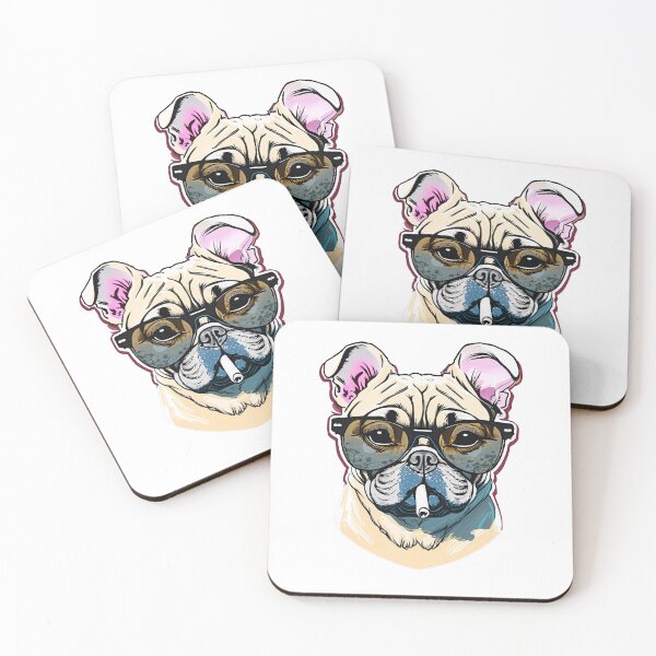 Item preview, pug wearing sunglasses and smoking cigar  designed and sold by DeluxBee.