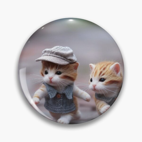 Item preview, Two little kittens in a hat walking in the garden. Selective focus. designed and sold by aiphotosart.