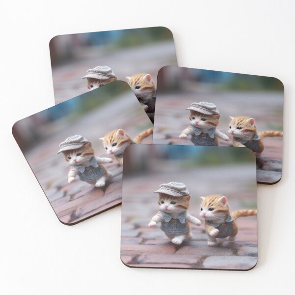 Item preview, Two little kittens in a hat walking in the garden. Selective focus. designed and sold by aiphotosart.