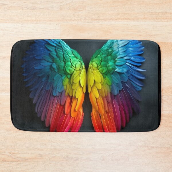 Item preview, Gay Pride Abstract Angel Wings - Vibrant Rainbow Color Blocks in a Hyperrealistic Illustration designed and sold by stateofhuman.