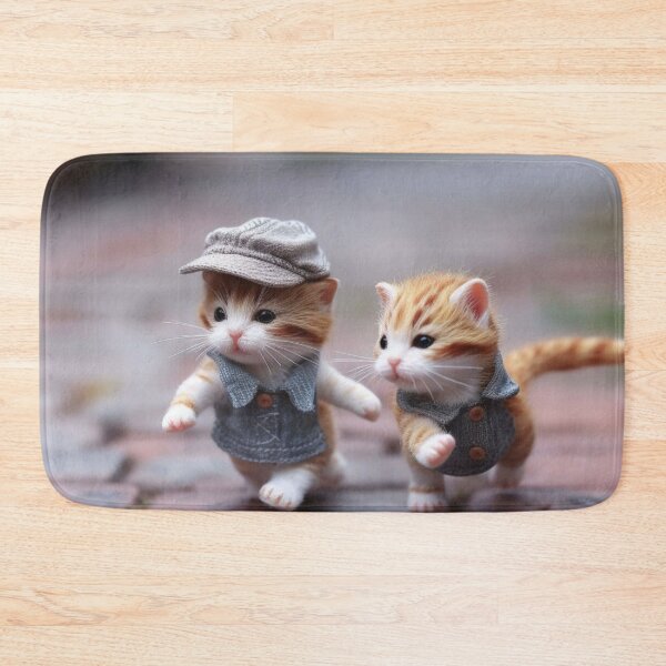 Item preview, Two little kittens in a hat walking in the garden. Selective focus. designed and sold by aiphotosart.