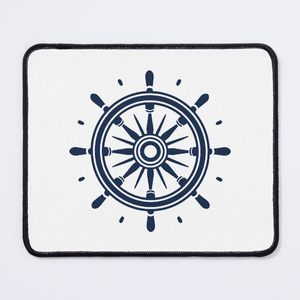 Item preview, Simple ship wheel clipart ~ Ship helm ~ Boat wheel ~ Navy blue on white designed and sold by oceanys.