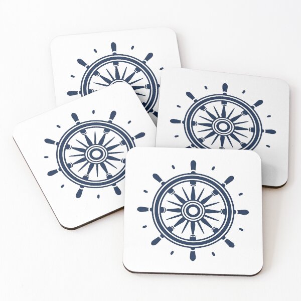 Item preview, Simple ship wheel clipart ~ Ship helm ~ Boat wheel ~ Navy blue on white designed and sold by oceanys.