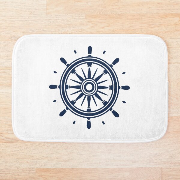 Artikelvorschau, Einfaches Schiffsrad-Clipart ~ Schiffsruder ~ Bootsrad ~ Marineblau auf Weiß entworfen und verkauft von oceanys.