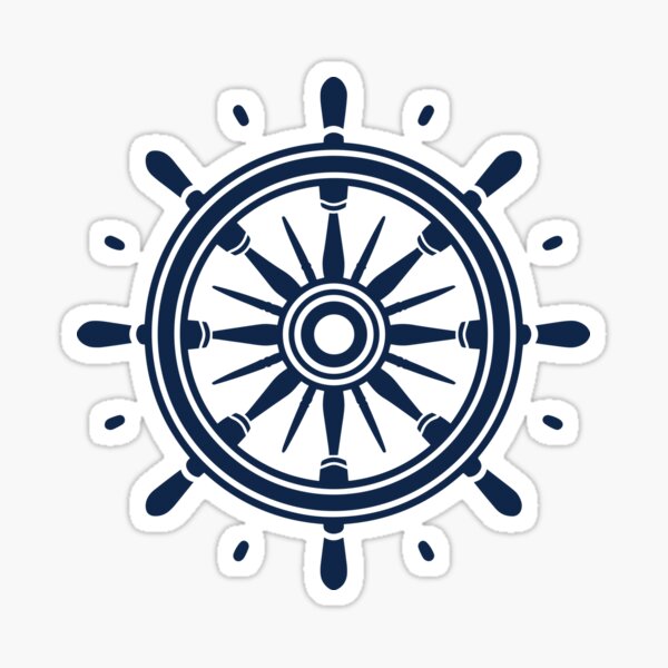 Item preview, Simple ship wheel clipart ~ Ship helm ~ Boat wheel ~ Navy blue on white designed and sold by oceanys.