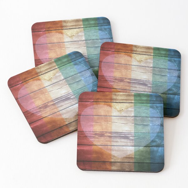 Item preview, Gay Pride Rustic Wood Design - Vintage Rainbow Heart on Rustic Texture in Contrasting Colors designed and sold by stateofhuman.