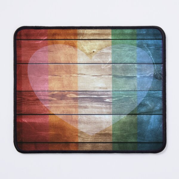 Item preview, Gay Pride Rustic Wood Design - Vintage Rainbow Heart on Rustic Texture in Contrasting Colors designed and sold by stateofhuman.