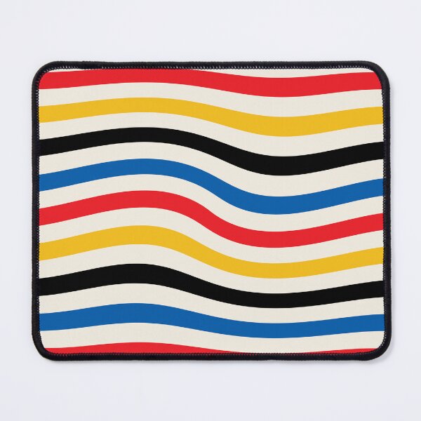 Item preview, Bauhaus Warped Lines Pattern Blue Red Yellow Black designed and sold by ahumbleconcept.
