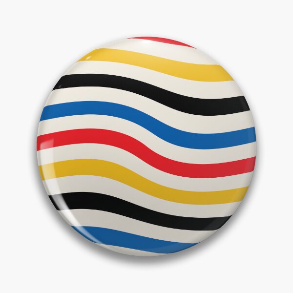 Item preview, Bauhaus Warped Lines Pattern Blue Red Yellow Black designed and sold by ahumbleconcept.