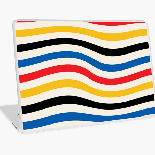 Item preview, Bauhaus Warped Lines Pattern Blue Red Yellow Black designed and sold by ahumbleconcept.