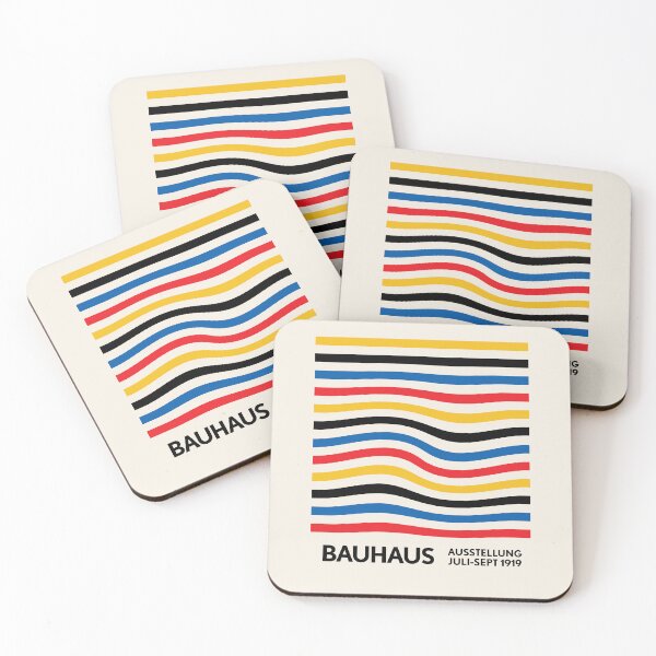 Item preview, Bauhaus Warped Lines Pattern Blue Red Yellow Black designed and sold by ahumbleconcept.