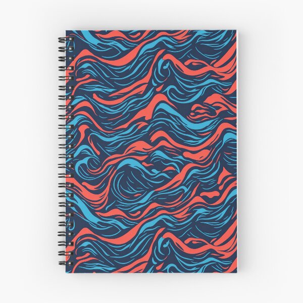 Aperçu de l'œuvre Art numérique abstrait vague rouge et bleue créée et vendue par CXJStudio.