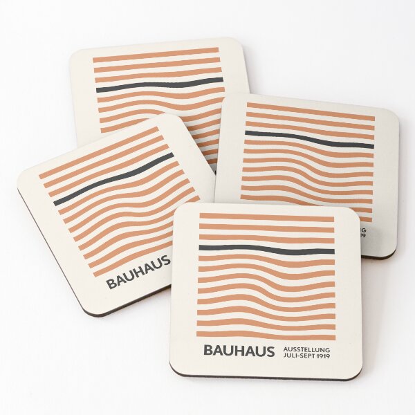 Item preview, Bauhaus Warped Lines Pattern Orange Grey designed and sold by ahumbleconcept.