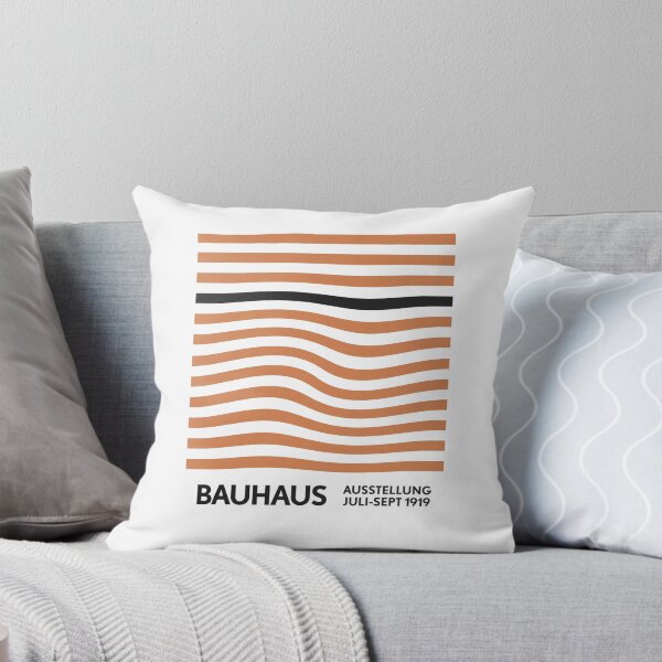 Item preview, Bauhaus Warped Lines Pattern Orange Grey designed and sold by ahumbleconcept.