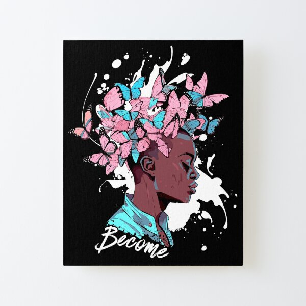 Transgender - Non Binary Pride with Butterflies  Canvas Mounted Print