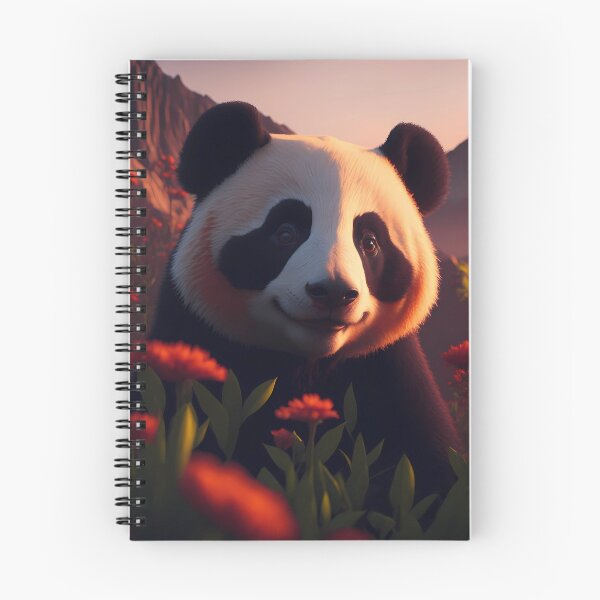 Item preview, Happy Cute Panda Garden Red Flowers designed and sold by CXJStudio.