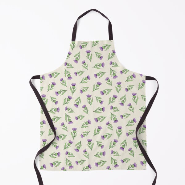Item preview, Scottish Thistles ditsy repeating pattern on ivory cream background designed and sold by HazelFisher.