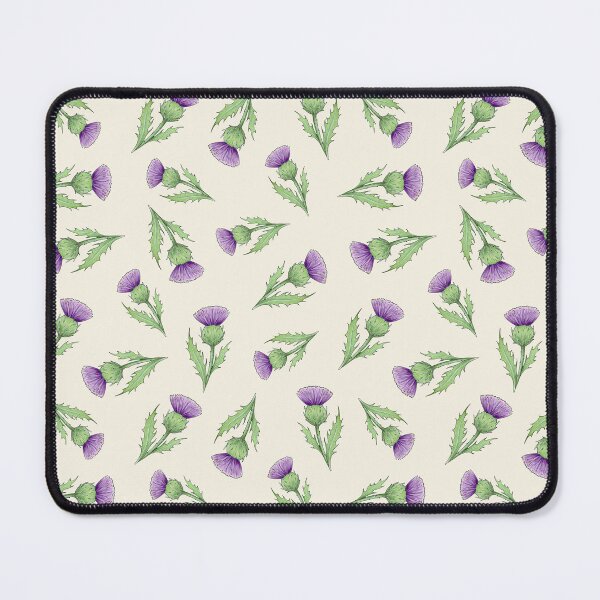 Item preview, Scottish Thistles ditsy repeating pattern on ivory cream background designed and sold by HazelFisher.