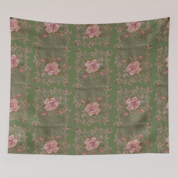 Item preview, Embroidered flowers cross-stitch A designed and sold by Julianum.