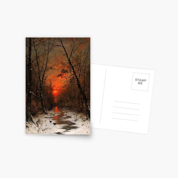 Item preview, Sunset over the Winter Forest (1887), by Heinrich Gogarten designed and sold by Gabriel S.