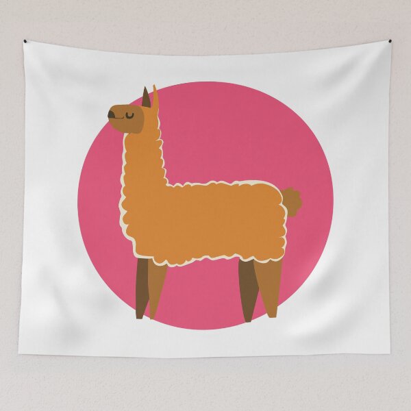 Item preview, Cute Mid Century Modern Alpacca - Pink Circle Background designed and sold by SorryFrog.