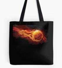 Fiery Basketball Tote Bag