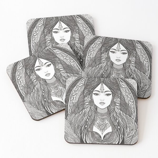 Item preview, Boho woman art designed and sold by Vibrantstroke.
