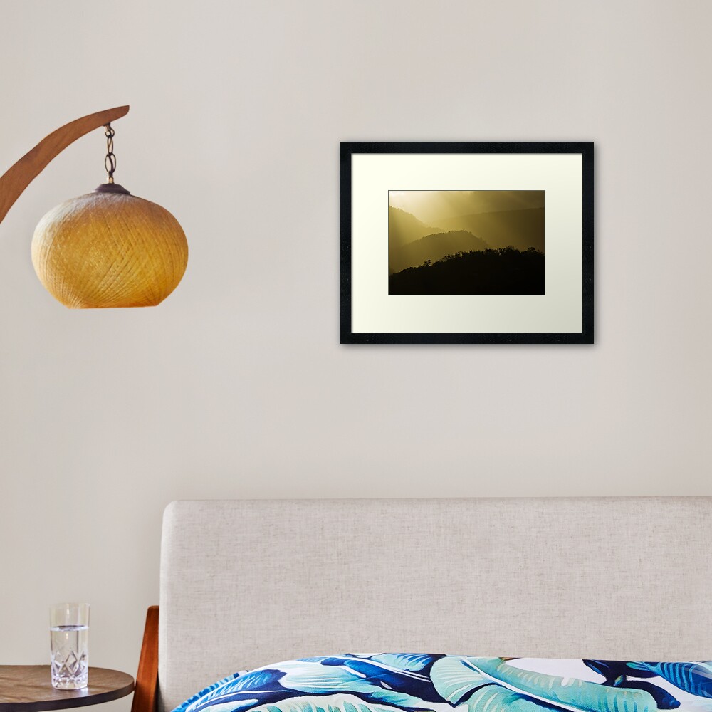 Sunset over Cannonvalley Framed Art Print