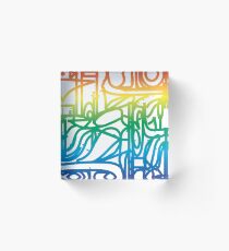 Rainbow Stained Glass Pattern Acrylic Block