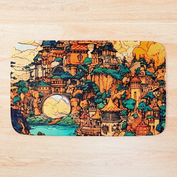 Item preview, Art Nouveau Fantasy Castle City designed and sold by entwithanaxe.