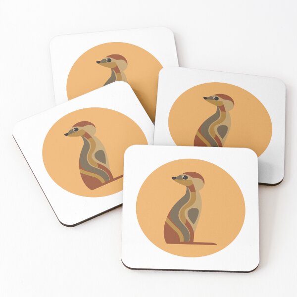 Aperçu de l'œuvre Mignon bébé suricate moderne du milieu du siècle - fond de cercle de couleur sable créée et vendue par SorryFrog.