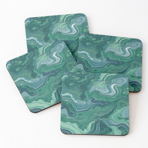 Item preview, Emerald Waters: Serene Green and Blue Marble Pattern designed and sold by EVA4designs.