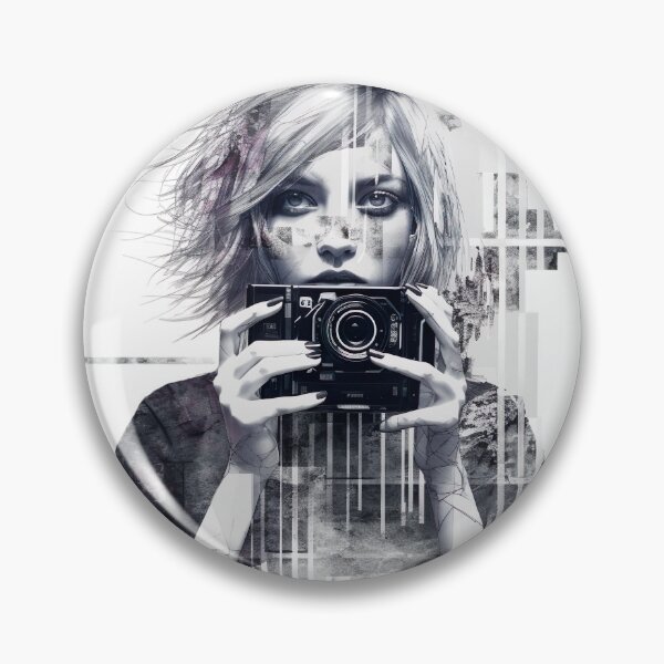 Item preview, Portrait of photographer immersed in glitch art designed and sold by miss-keysmash.