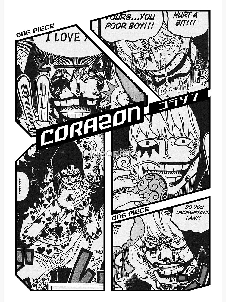 Corazon - One Piece Manga Frame - black version Art Board Print for Sale  by Geonime