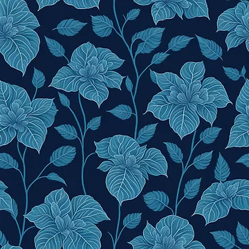 Artwork thumbnail, Blue Color Floral Pattern by DesignCentrum