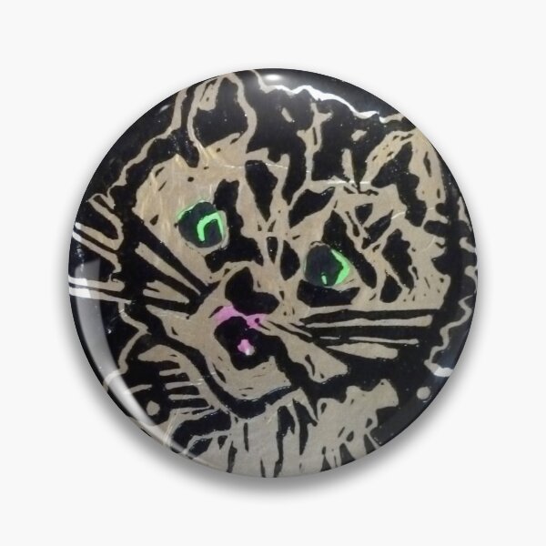 Item preview, Lino cut cat (with border) designed and sold by kathy archbold.