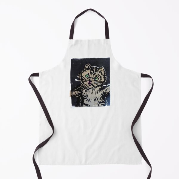Item preview, Lino cut cat (with border) designed and sold by kathy archbold.