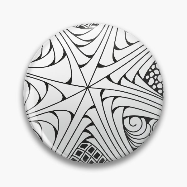 Item preview, Zentangle inspired black and white drawing designed and sold by Zentura.