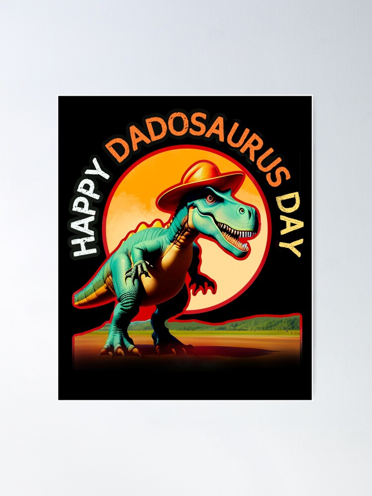 Retro Dadasaurus T Rex Dinosaur Funny Dad Cartoon for Fathers