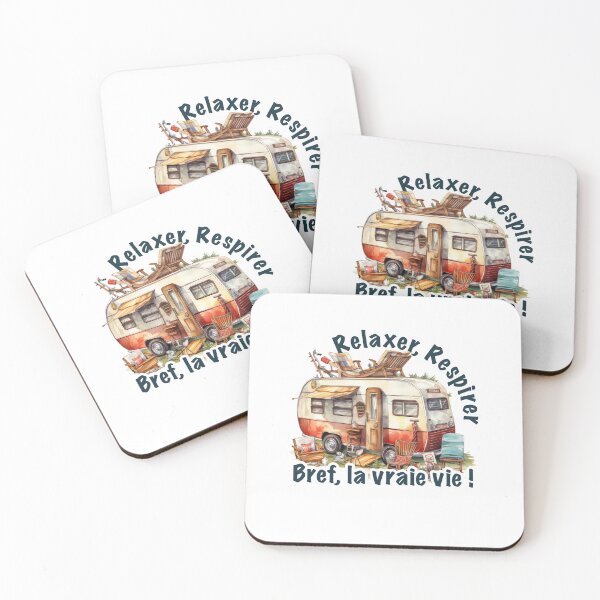 Item preview, camping- relax, breathe, real life! Vintage design and inscription in French designed and sold by isaweb.