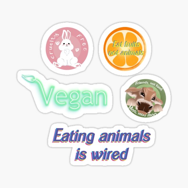 Vegetarian and vegan stickers set Sticker