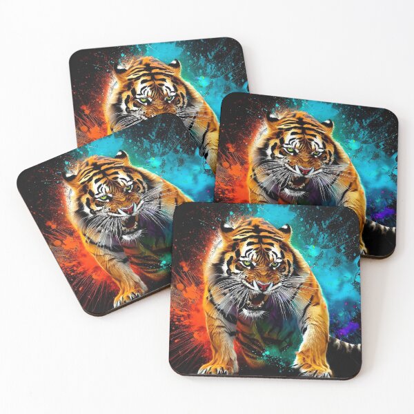 Item preview, Ferocious tiger with colorful ink designed and sold by Design  Xpress.